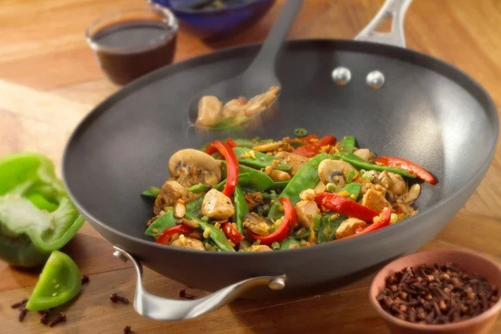 Calphalon Signature Hard-Anodized Nonstick 12-Inch Flat Bottom Wok 